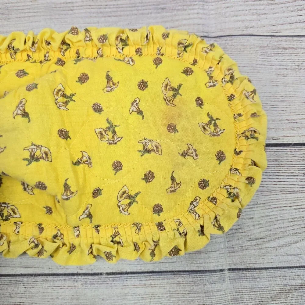 Vintage 1981 Oven Mitt Victoria Plum Sharpe Ltd Pot Holder Yellow Fairy Elf